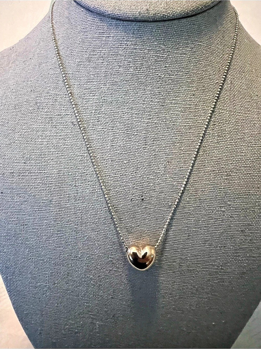 Sparkly Gold over Sterling Heart Pendant Beaded Necklace